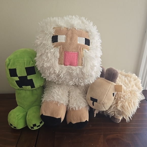 Plush Stuffed Animal Set - Green, White, Tan - Picture 1 of 9